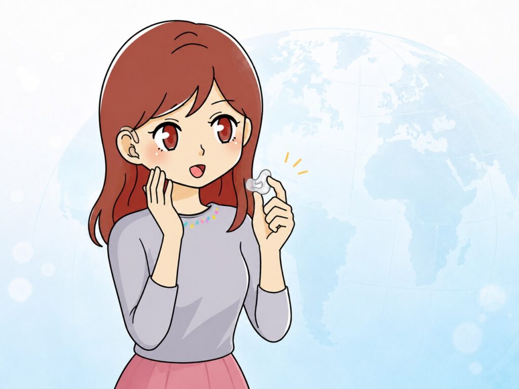 世界共通のお手入れ方法を知って驚く女性キャラクター