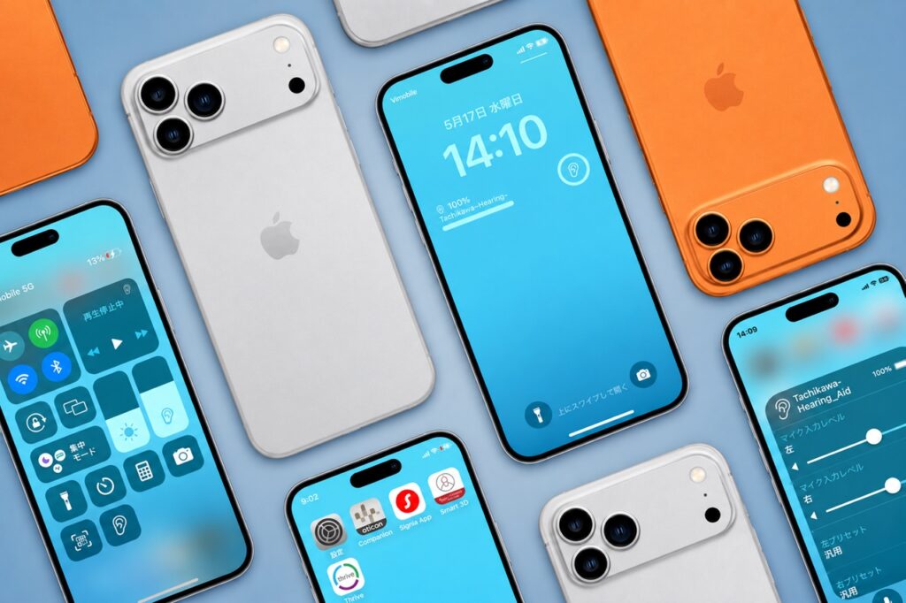 iPhoneと補聴器メーカーアプリのイメージ
